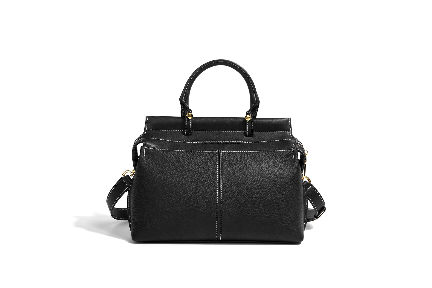 Borsa Amanda - Nero con cuciture a contrasto