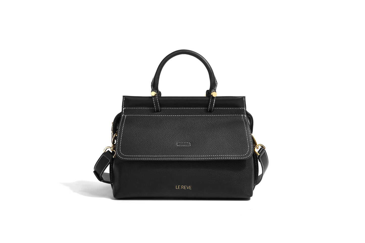 Borsa Amanda - Nero con cuciture a contrasto