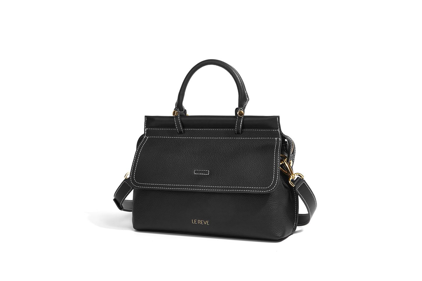 Borsa Amanda - Nero con cuciture a contrasto